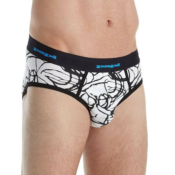 Papi Men's Black and White Spiro Brief Black/White - 554403 - Picture 1 of 1